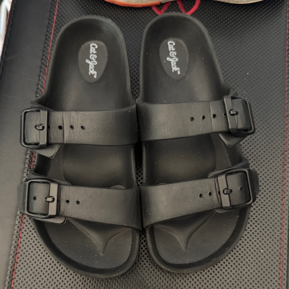 Black Double Strap Sandals